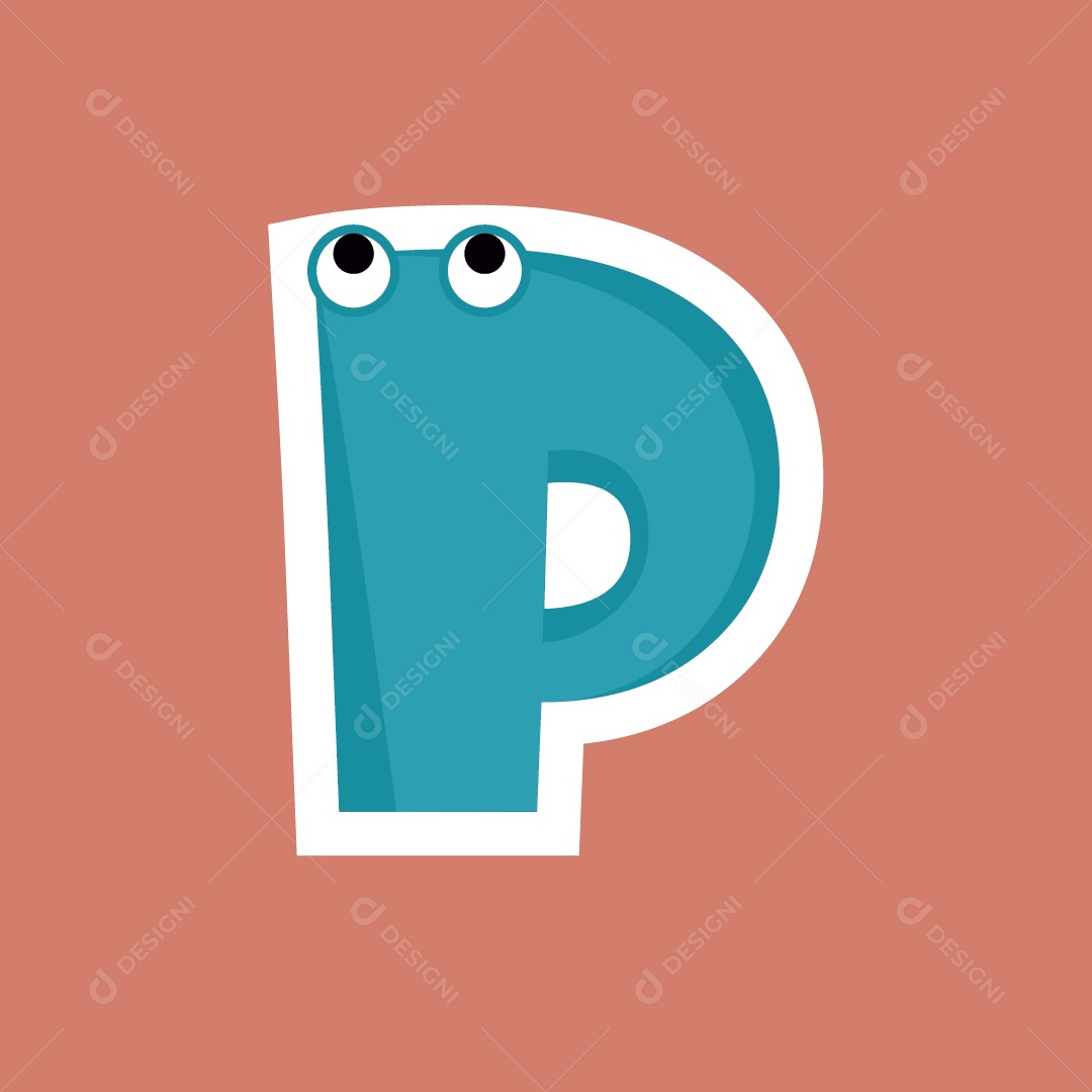 Letra P do Alfabeto Ilustração Vetor EPS