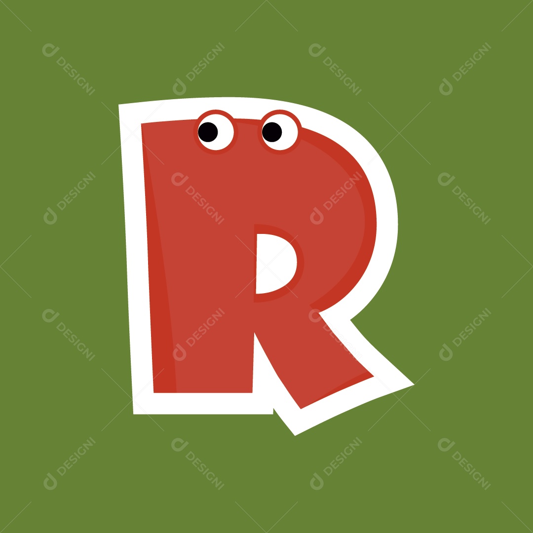 Letra R do Alfabeto Ilustração Vetor EPS