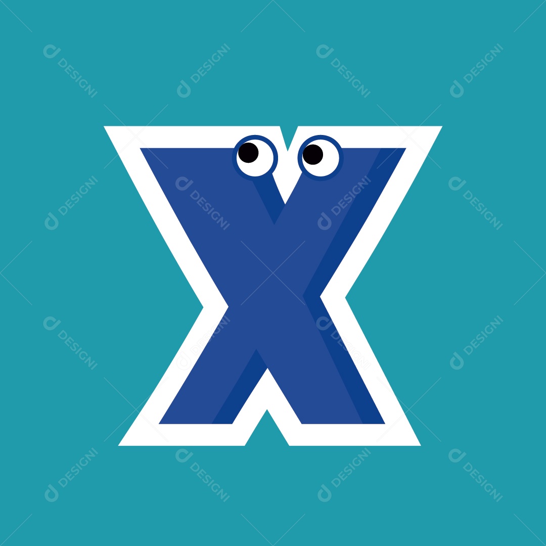 Letra X do Alfabeto Ilustração Vetor EPS