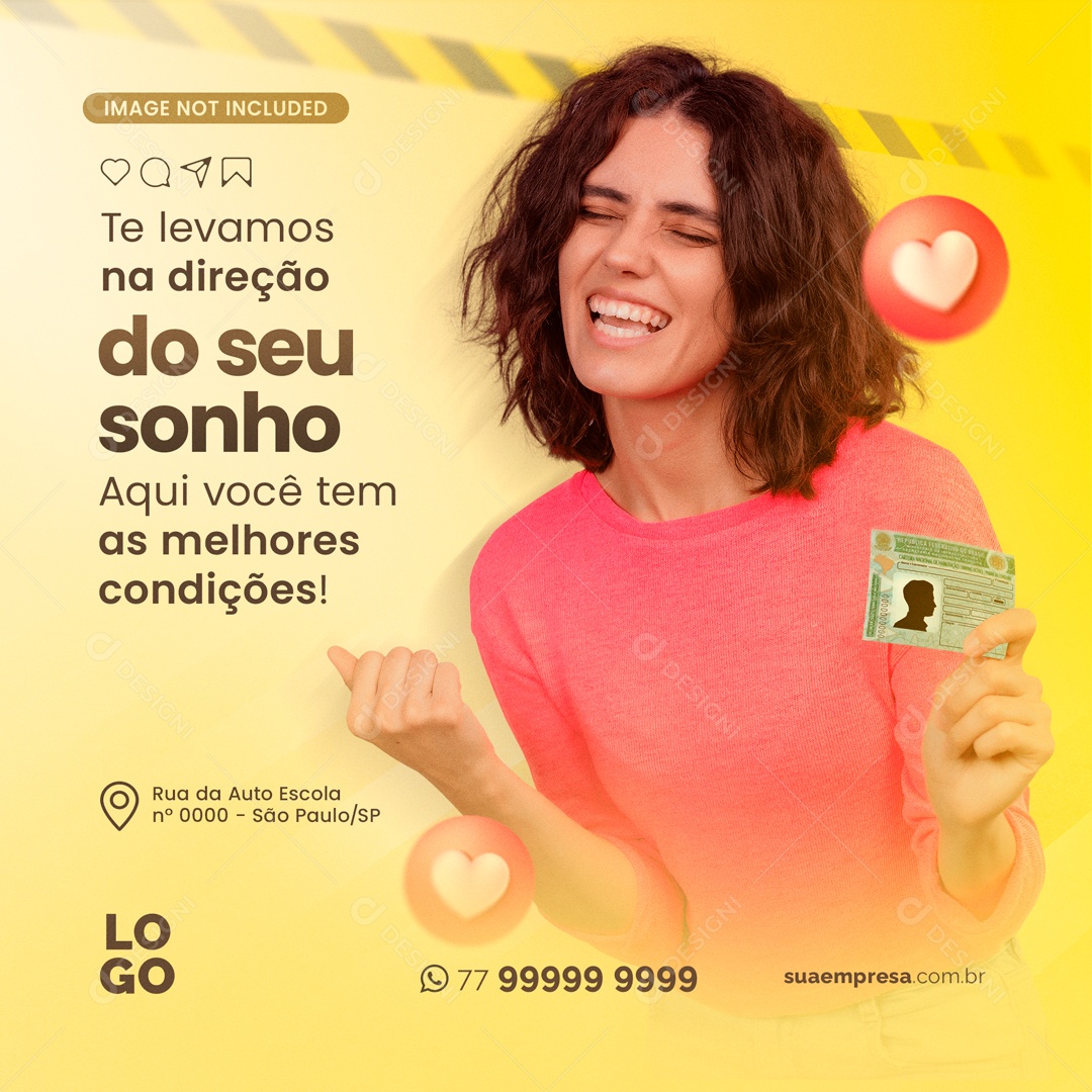 Social Media As Melhores Condições Autoescola PSD Editável