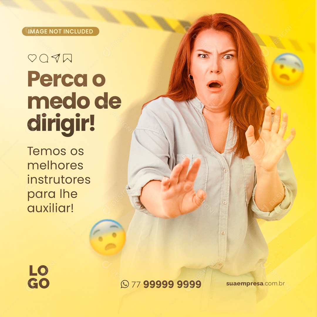 Perca o Medo De Dirigir Autoescola Social Media PSD Editável