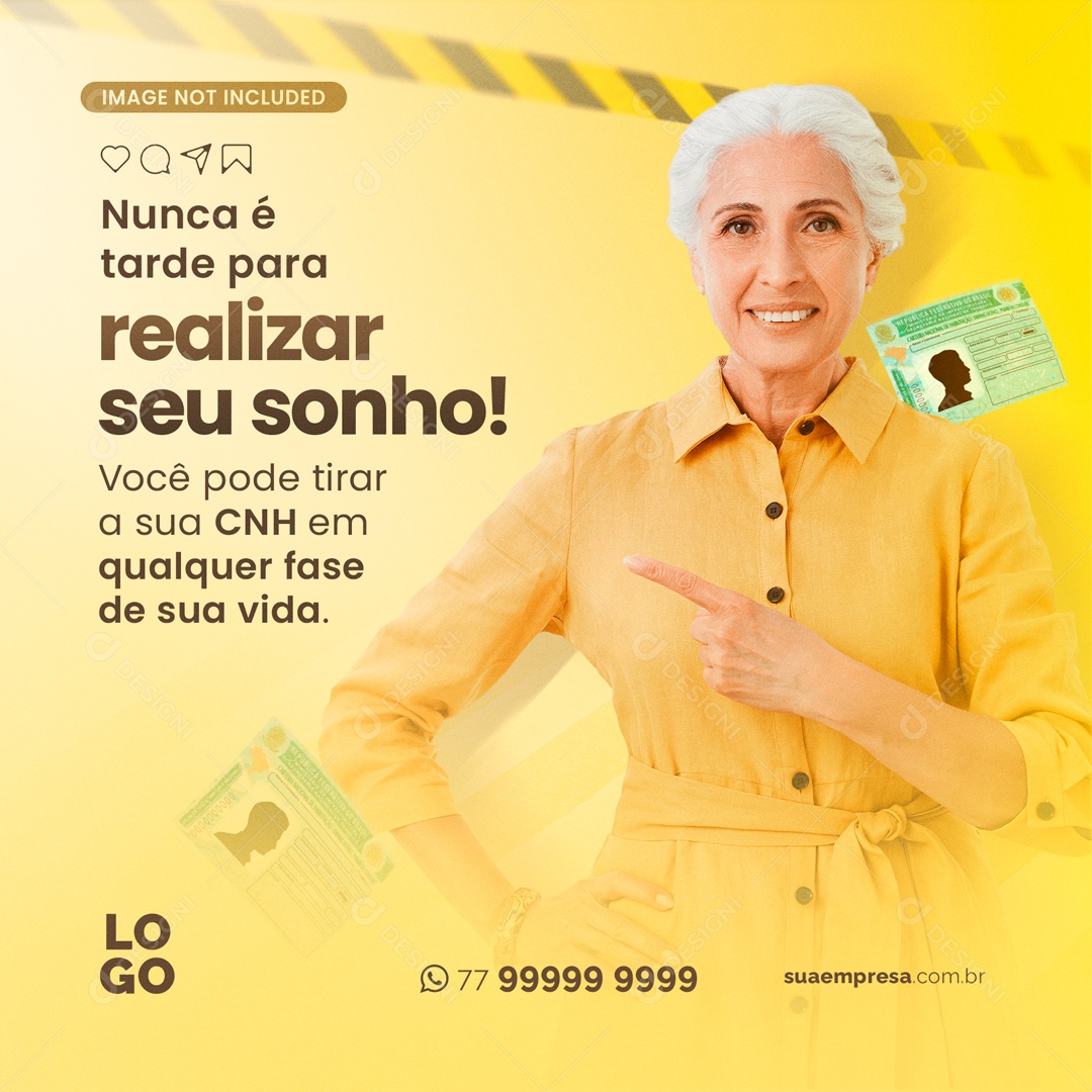 Social Media Sua CNH Em Qualquer Fase Autoescola PSD Editável