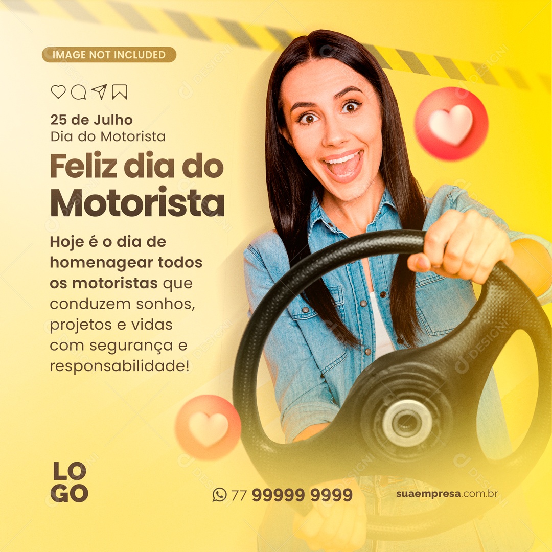 Feliz Dia Do Motorista 25 De Julho Social Media PSD Editável