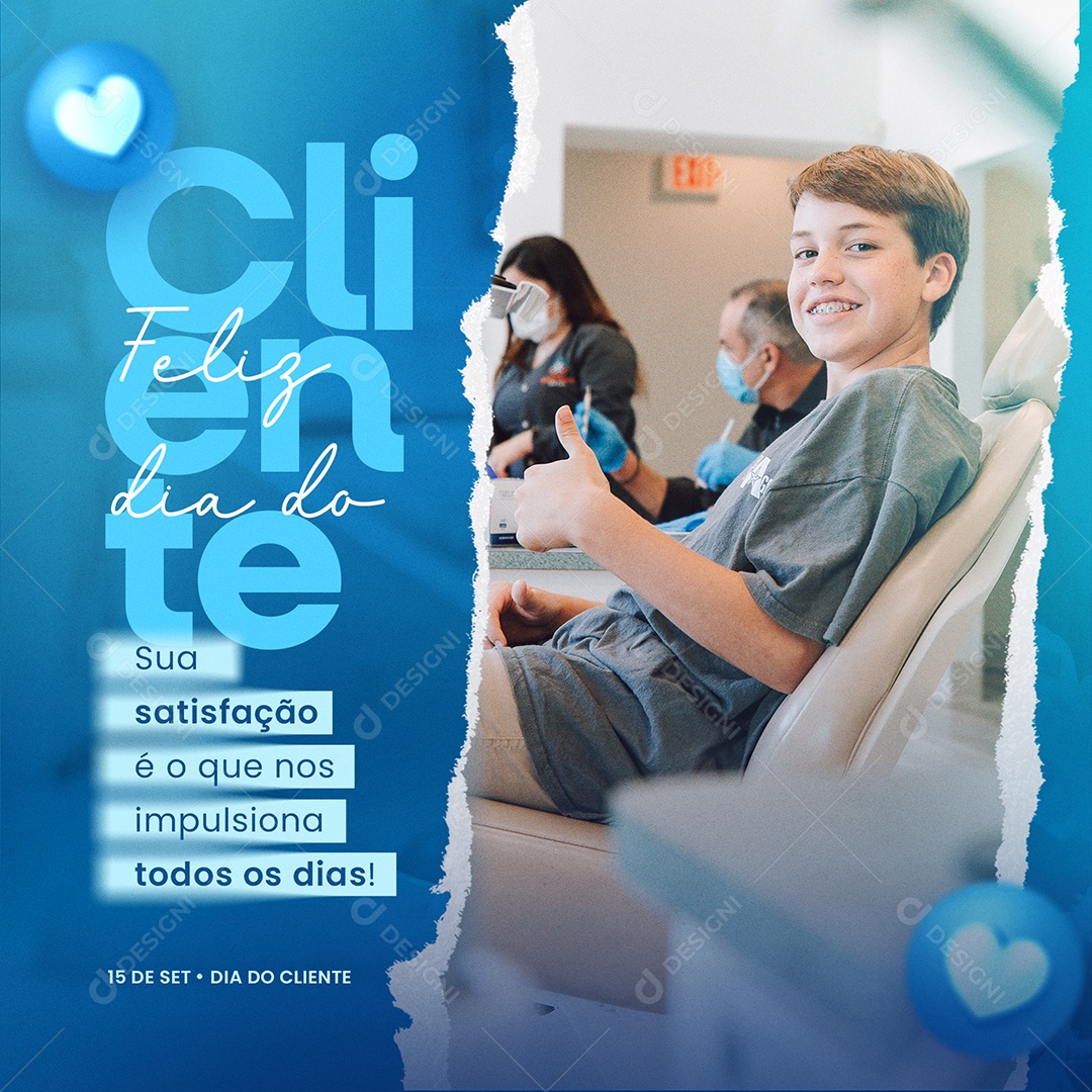 Social Media Feliz Dia Do Cliente Impulsiona Todos Os Dias PSD Editável