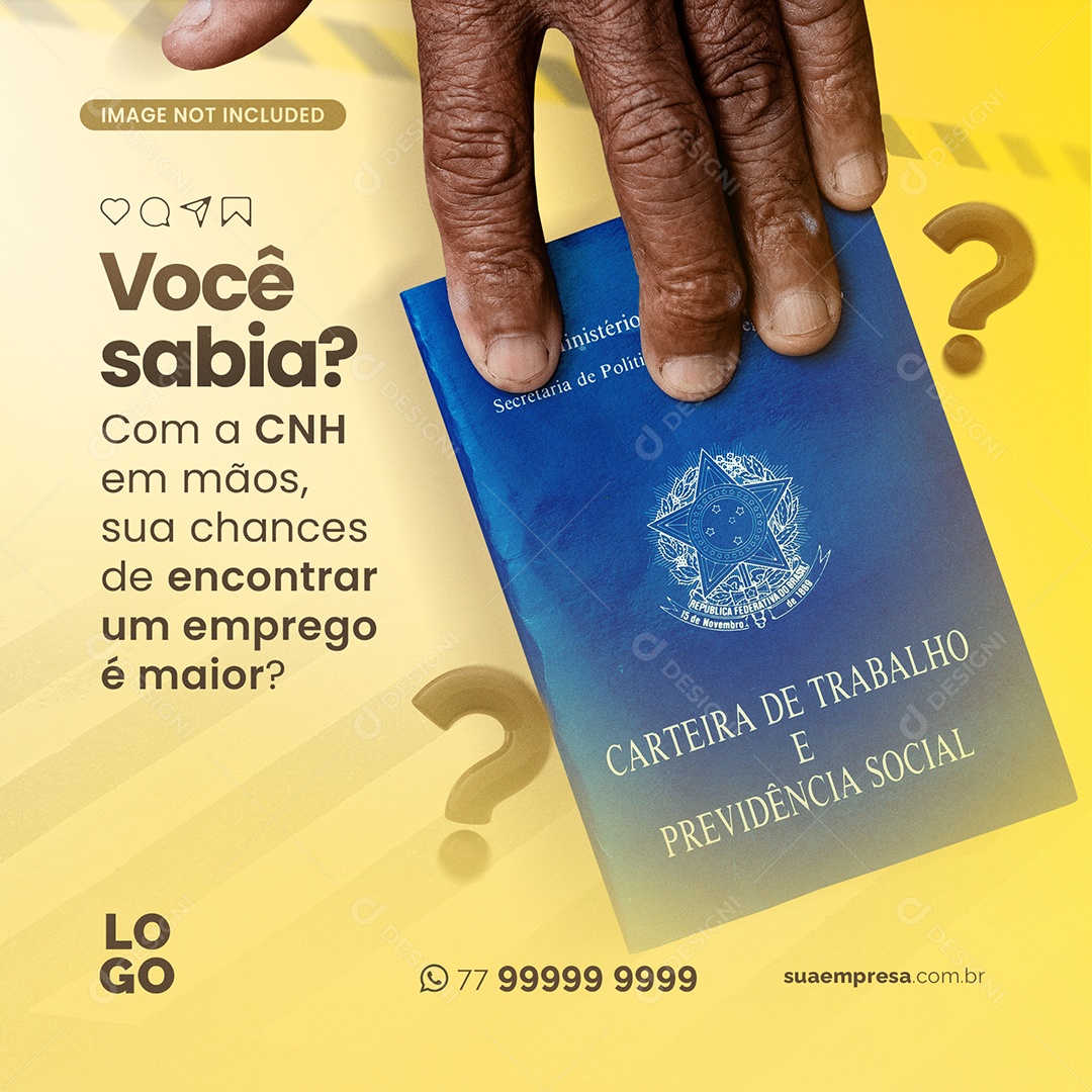 Com a CNH em Mãos Autoescola Social Media PSD Editável