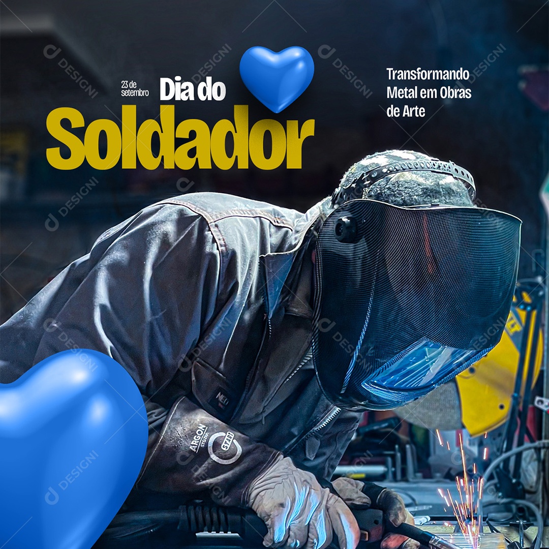 Dia do Soldador 23 de Setembro Transformando Mental em Obras de Artes Social Media PSD Editável