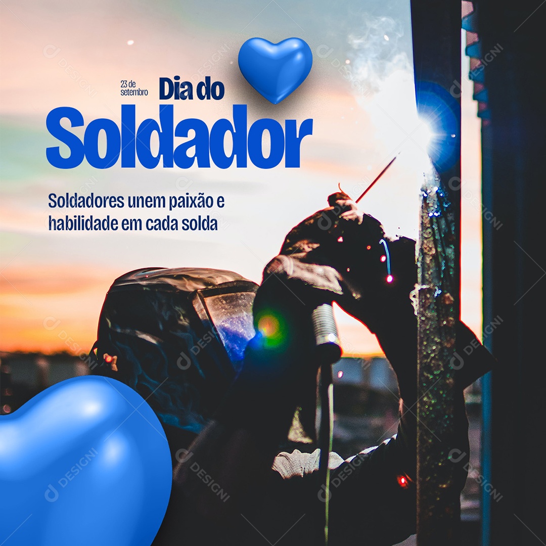 Dia do Soldador 23 de Setembro Soldadores Unem Paixão e Habilidade em cada Solda Social Media PSD Editável