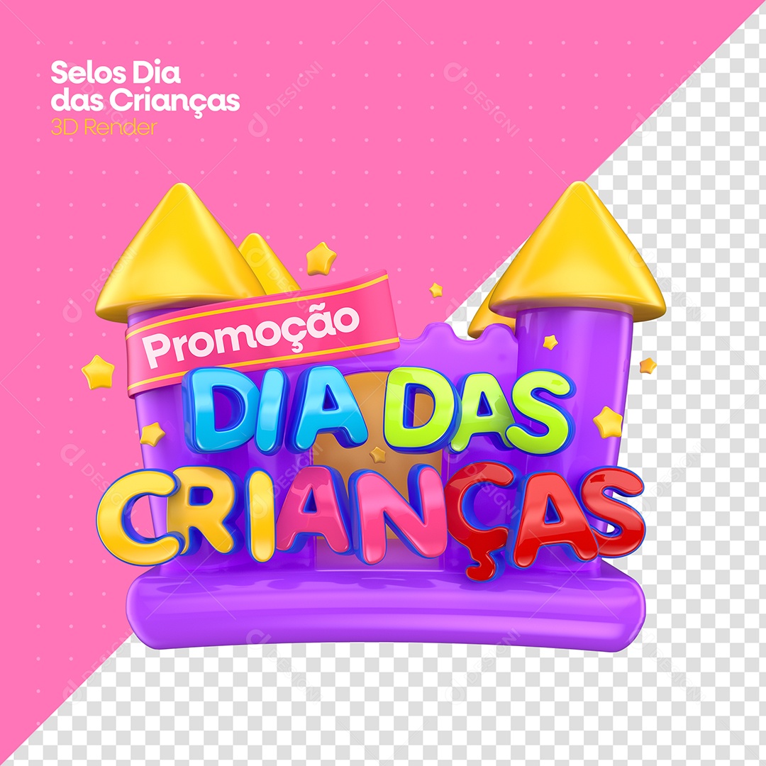 Promoção Dia Das Crianças Selo 3D Para Composição PSD