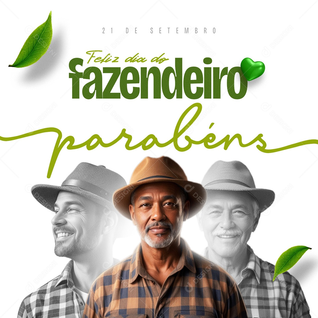 Feliz Dia do Fazendeiro Parabéns 21 de Setembro Social Media PSD Editável