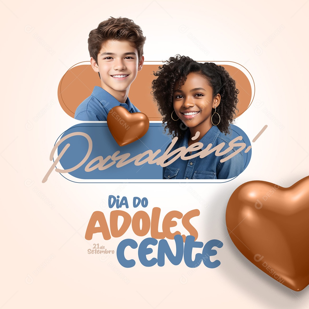 Dia do Adolescentes 21 de Setembro Parabéns Social Media PSD Editável