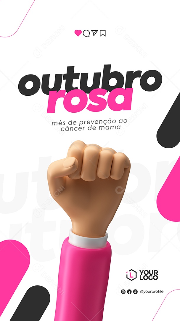 Story Outubro Rosa Mês De Prevenção Ao Câncer De Mama Social Media PSD Editável