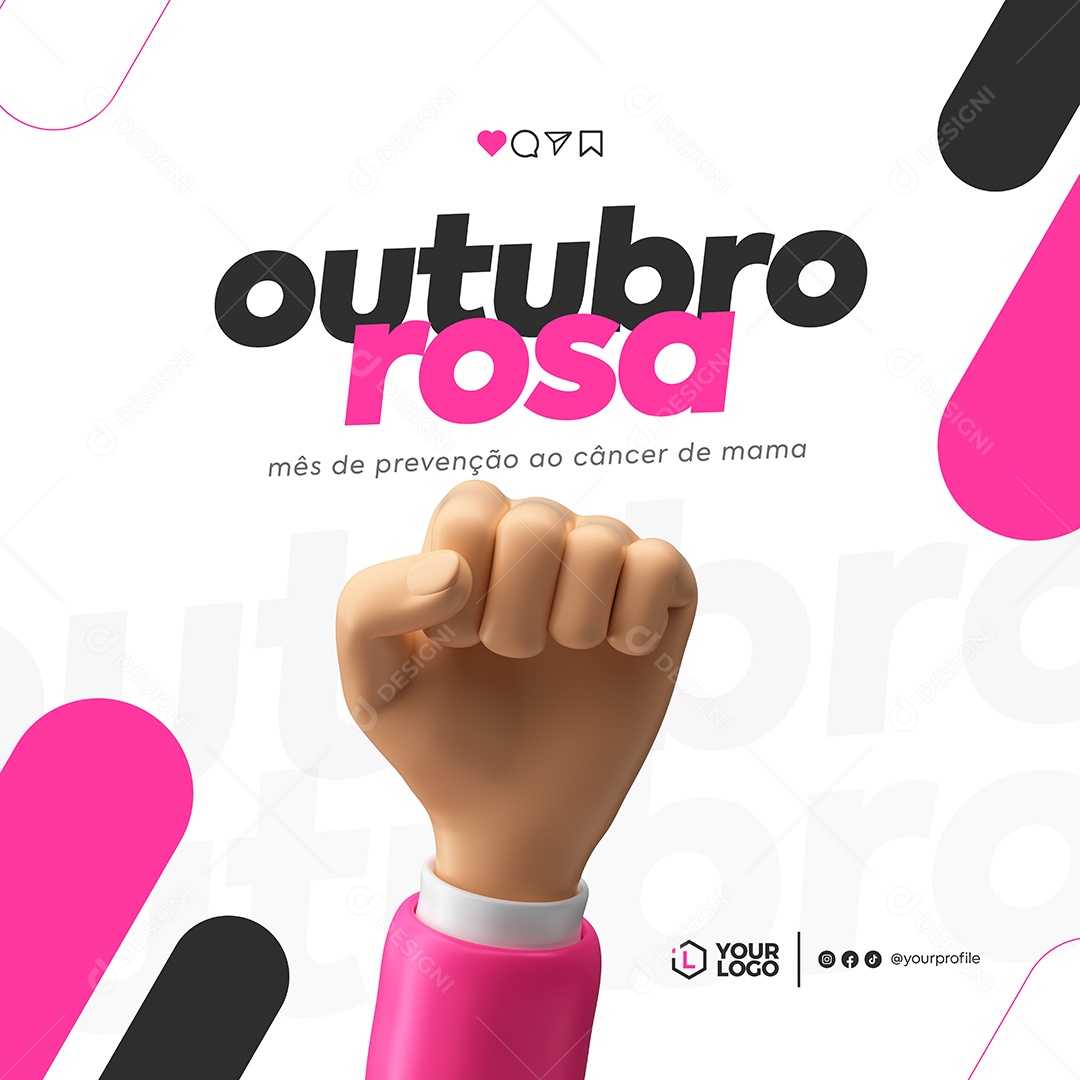 Social Media Feed Mês De Prevenção Ao Câncer De Mama PSD Editável