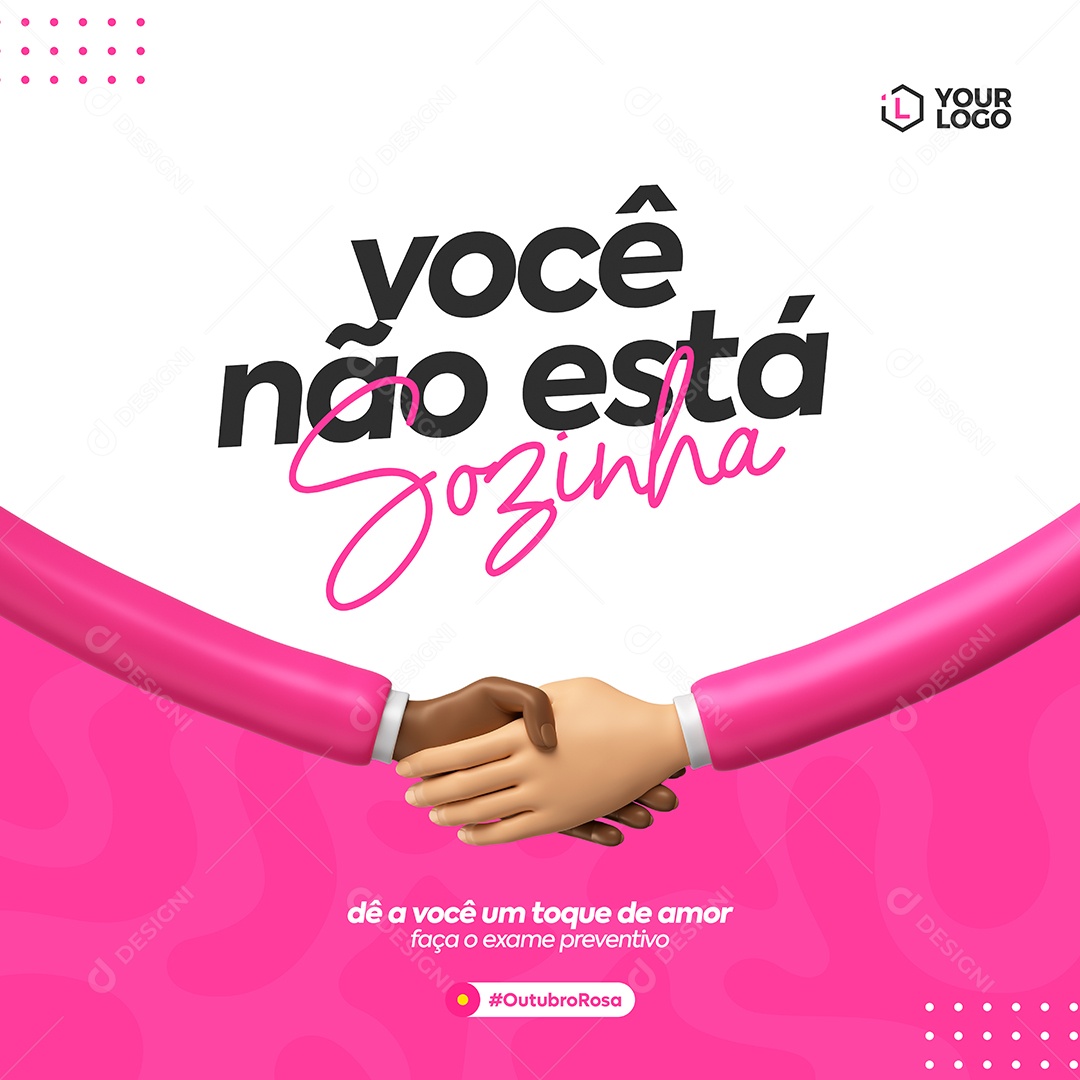 Social Media Feed Você Não Está Sozinha Outubro Rosa PSD Editável