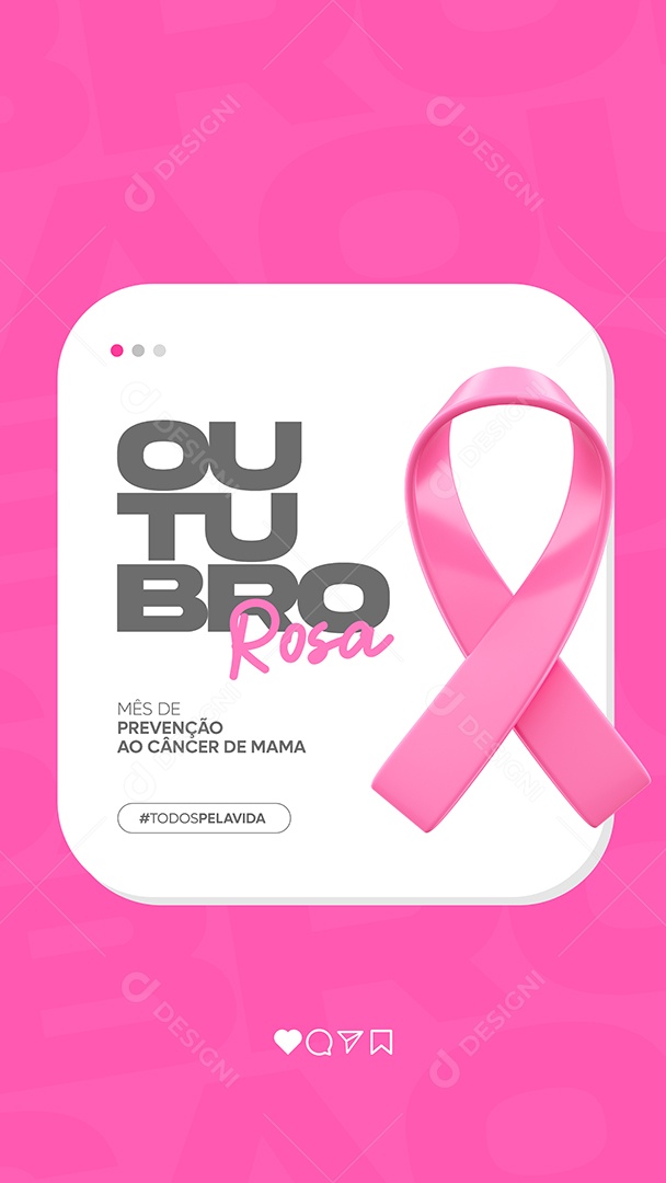 Story Outubro Rosa Mês De Prevenção Social Media PSD Editável