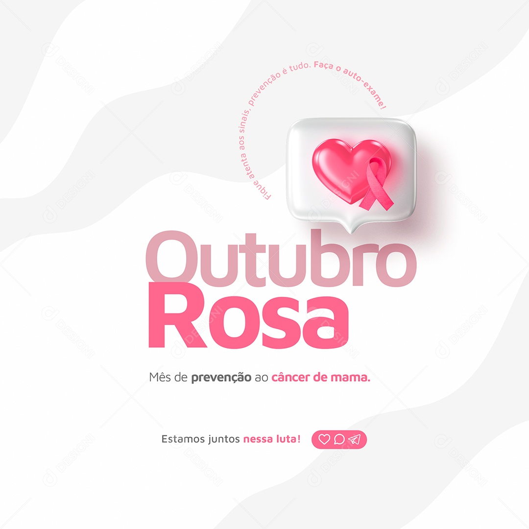 Pink October Breast Cancer Prevention Month Social Media PSD Editable