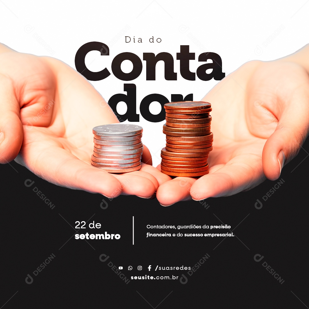 Dia do Contador 22 de Setembro Contadores Guardiões da Precisão Financeira e do Sucesso Empresarial Social Media PSD Editável