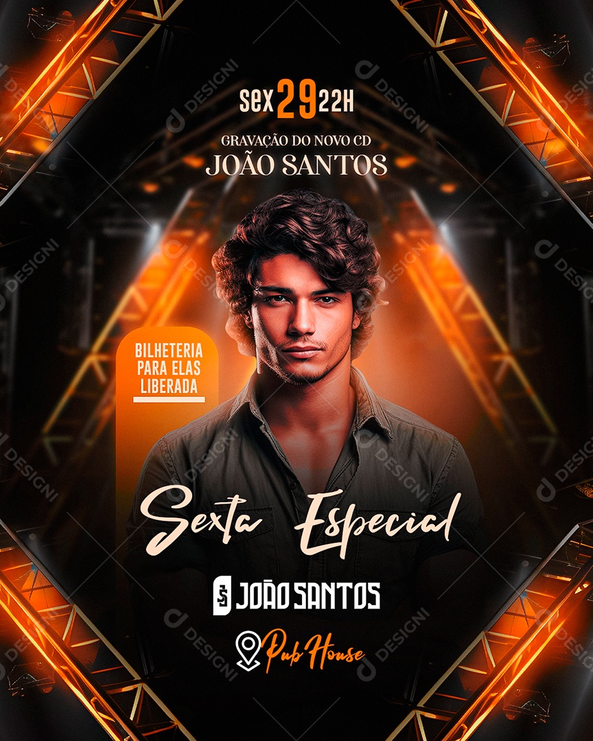 Flyer Sexta Especial João Santos Social Media PSD Editável