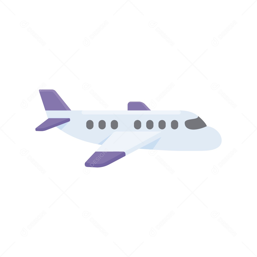 Avião com Detalhes Roxo Ilustração Vetor EPS