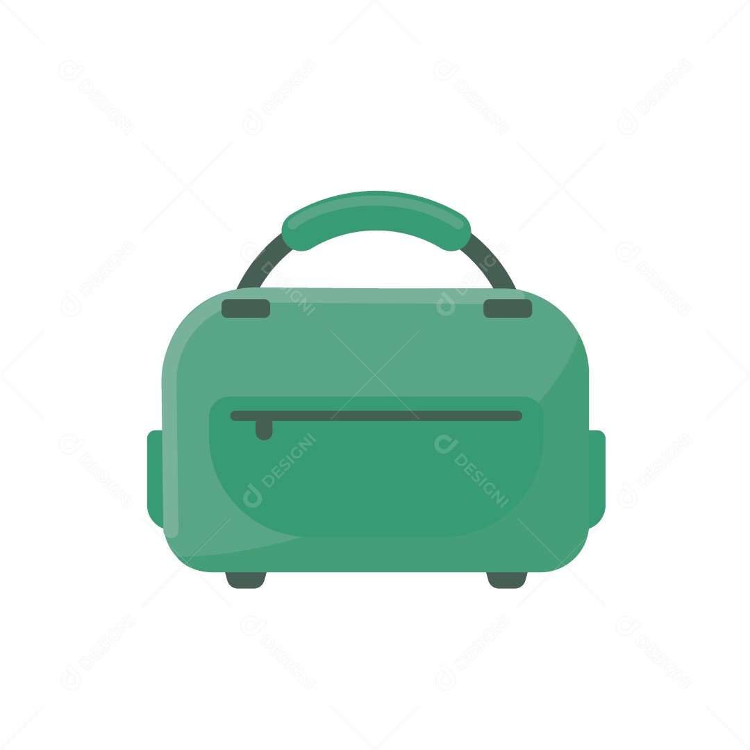 Bolsa Verde Objeto para Viagem Ilustração Vetor EPS