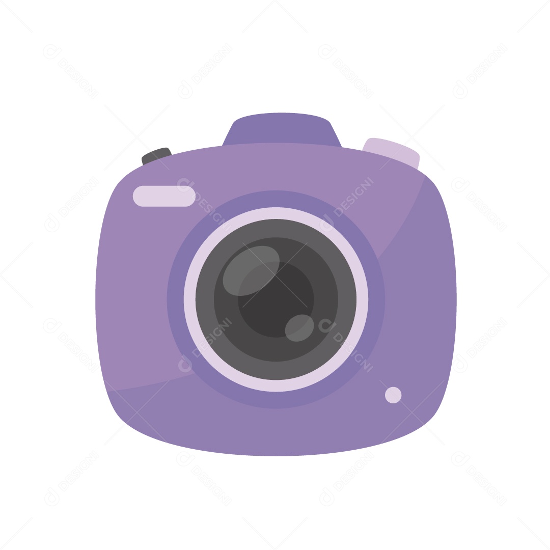 Câmera Roxa Objeto para Viagem Ilustração Vetor EPS