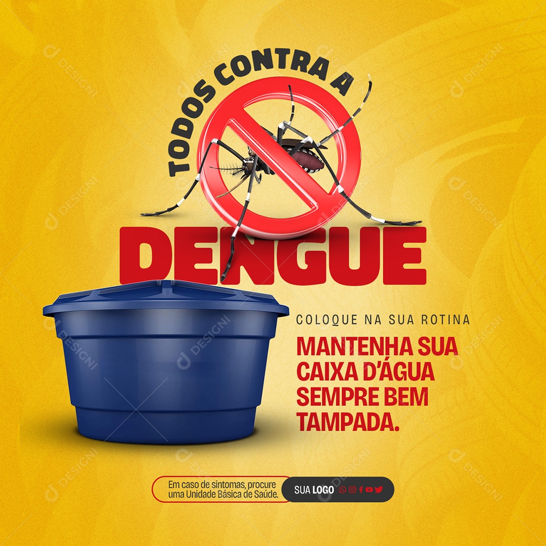 Todos Contra a Dengue Social Media PSD Editável
