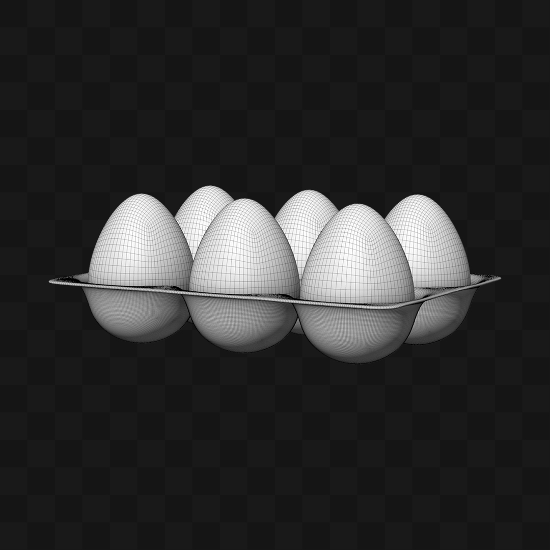 Caixa de Ovos Cartoon - Modelo 3D