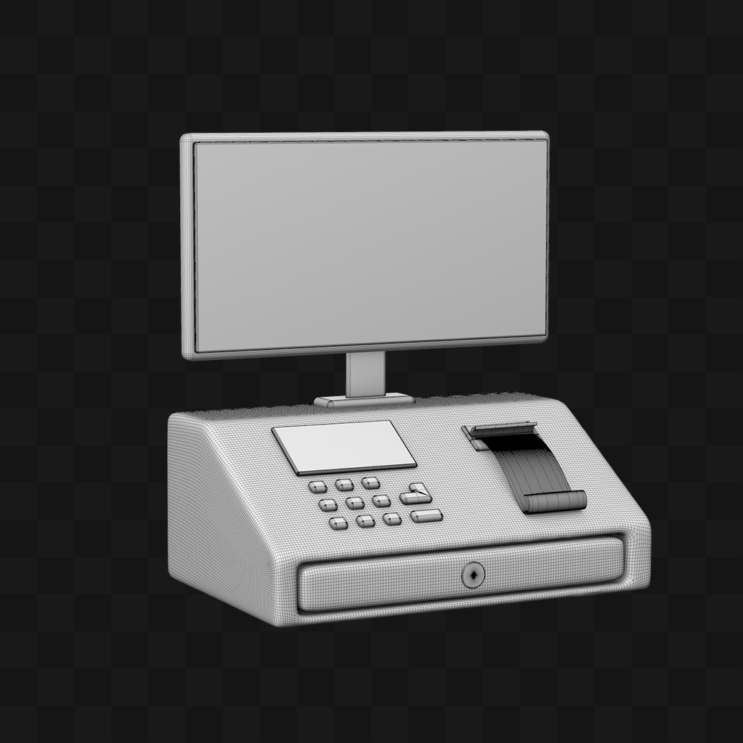 Caixa Registradora Cartoon - Modelo 3D