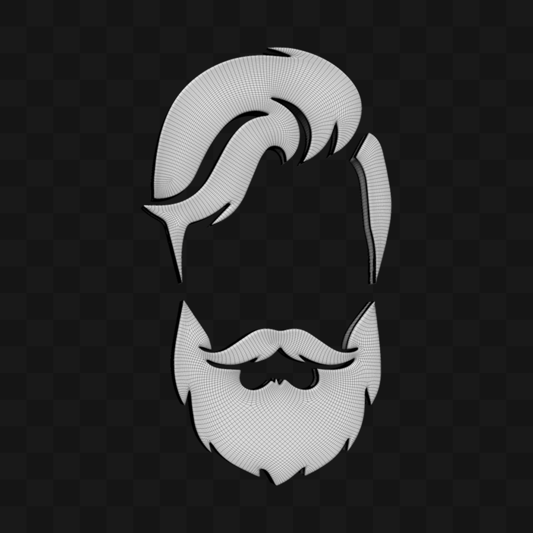Ícone Barba e Cabelo - Modelo 3D