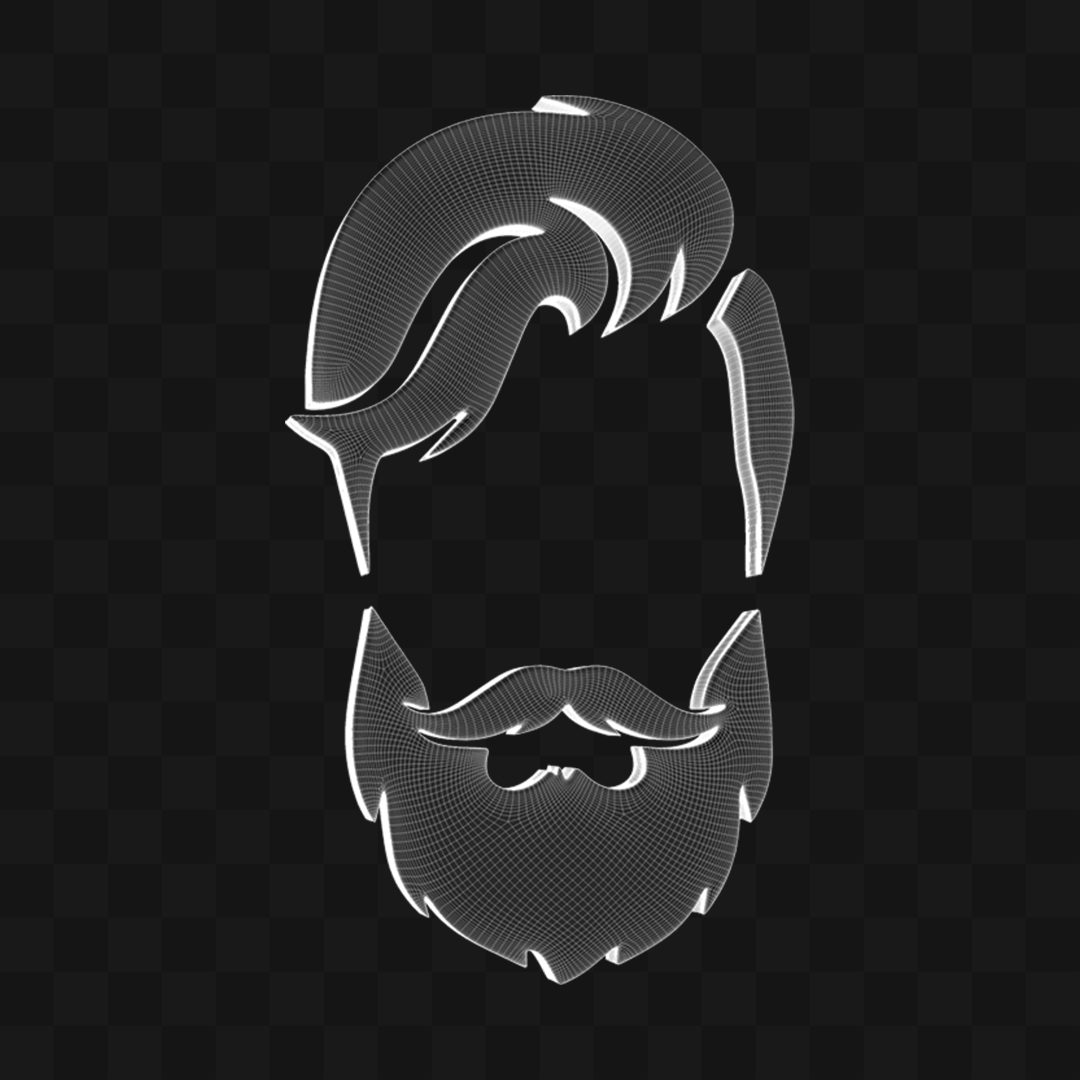 Ícone Barba e Cabelo - Modelo 3D
