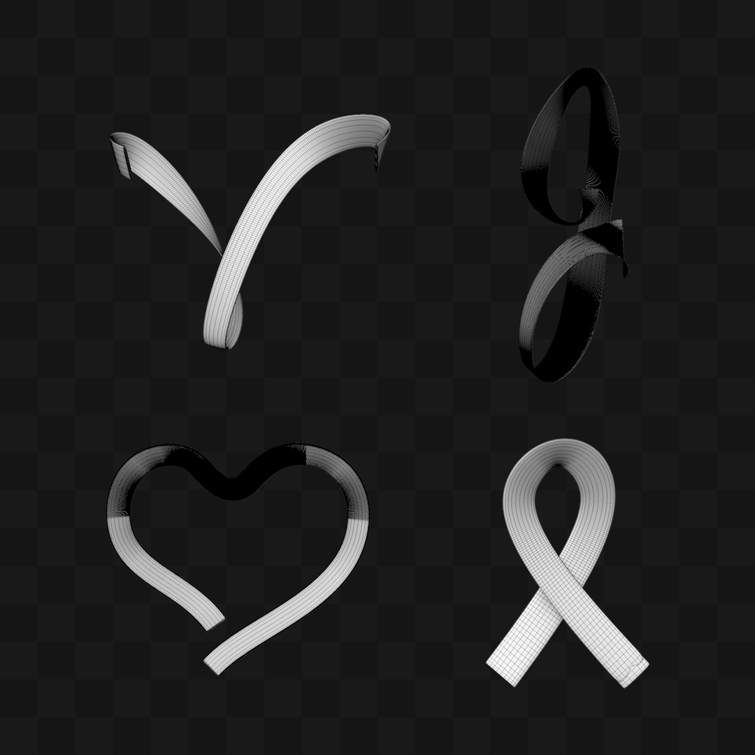 Ribbons Junho Vermelho - Modelo 3D