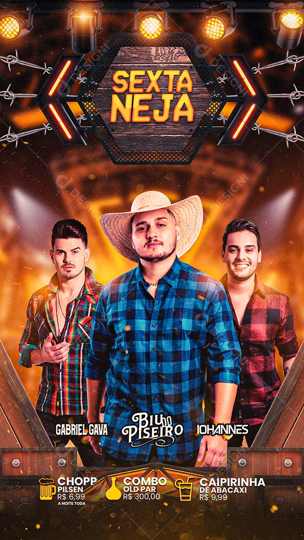 Story Flyer Sexta Neja Gabriel Gava Biu do Piseiro Iohannes Social Media PSD Editável