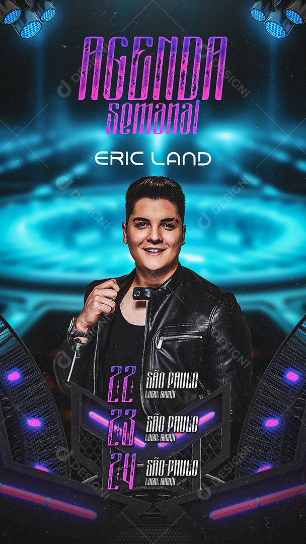 Story Flyer Agenda Semanal Eric Land Social Media PSD Editável