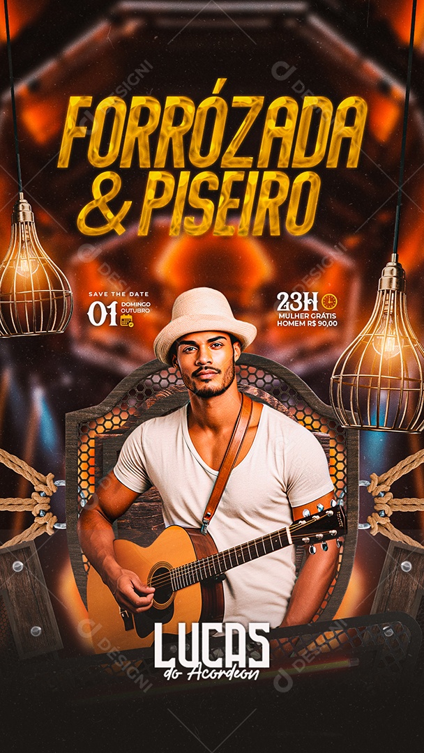 Story Flyer Forrózada & Piseiro Lucas do Acordeon Social Media PSD Editável