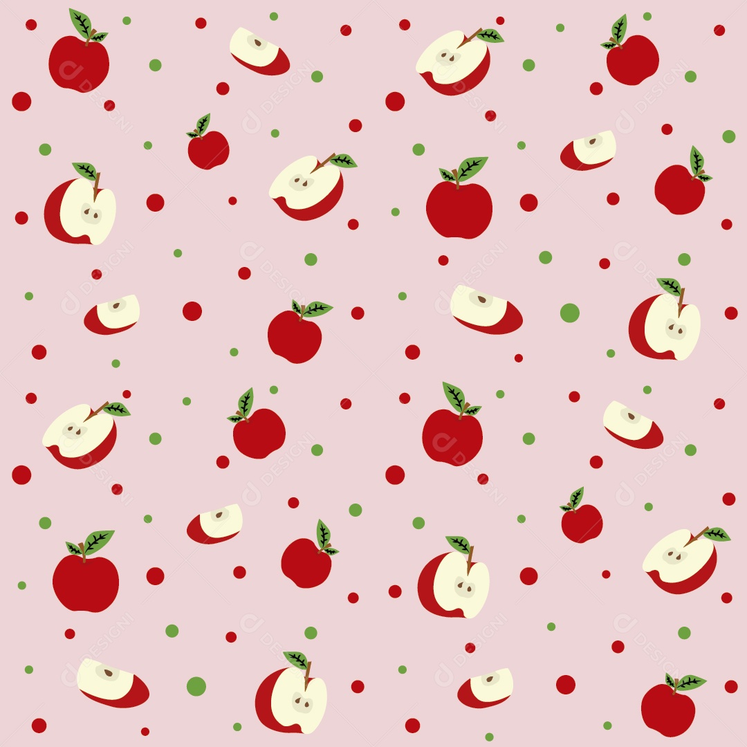 Padrão de Maçã Vetor Ilustração EPS Editável
