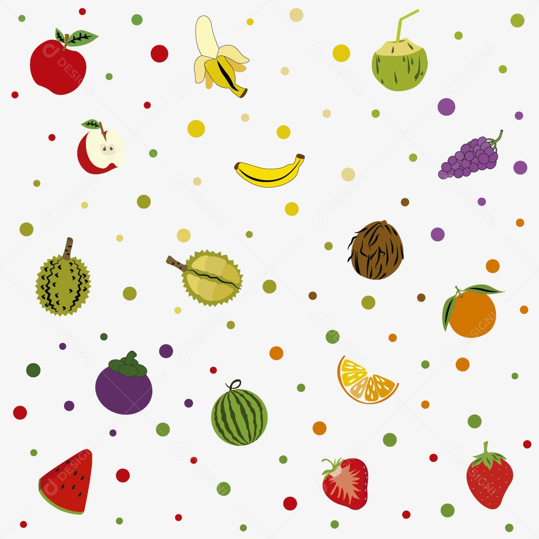 Padrão de Frutas Ilustração Vetor EPS