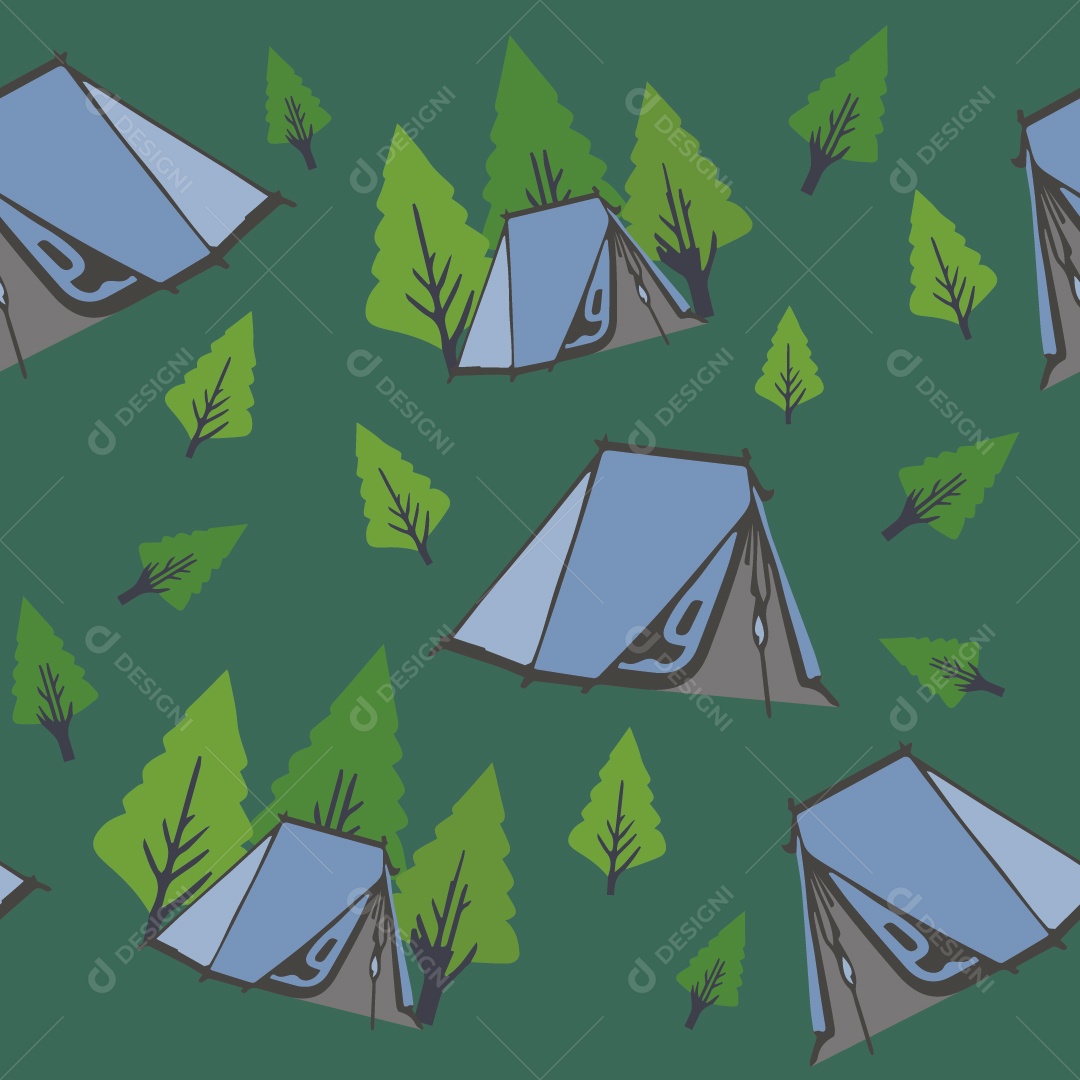 Papel de Parede de Acampamento Ilustração Vetor EPS