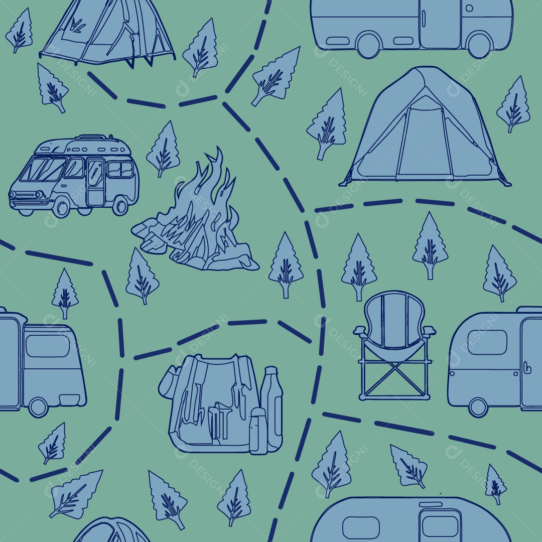 Papel de Parede de Acampamento Ilustração Vetor EPS