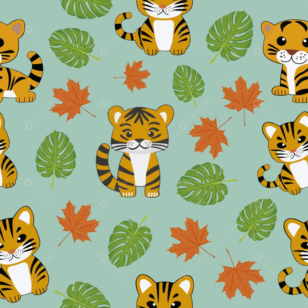 Padrão de Tigre Ilustração Vetor EPS