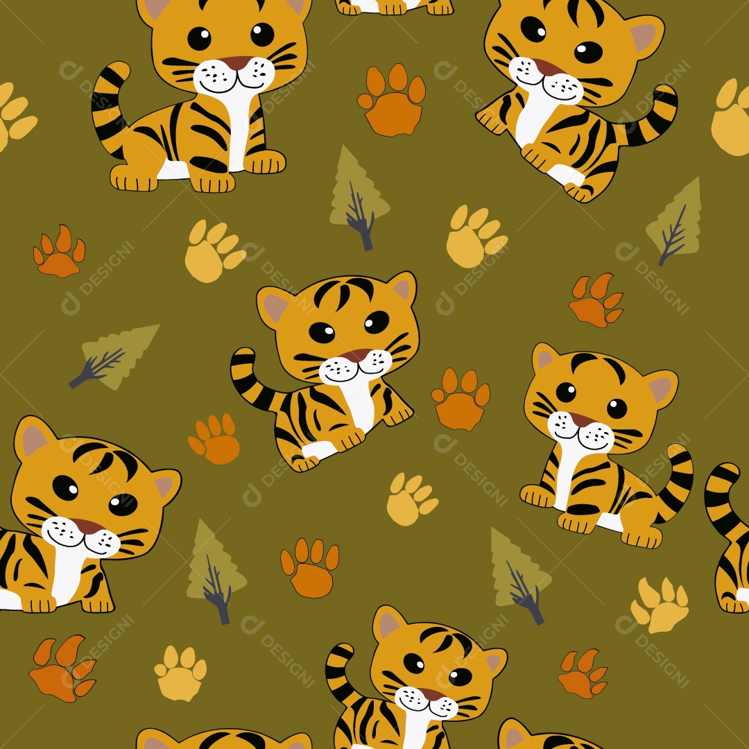 Padrão de Tigre Ilustração Vetor EPS