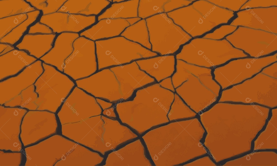 Textura de Chão Seco Rachado Ilustração Vetor EPS