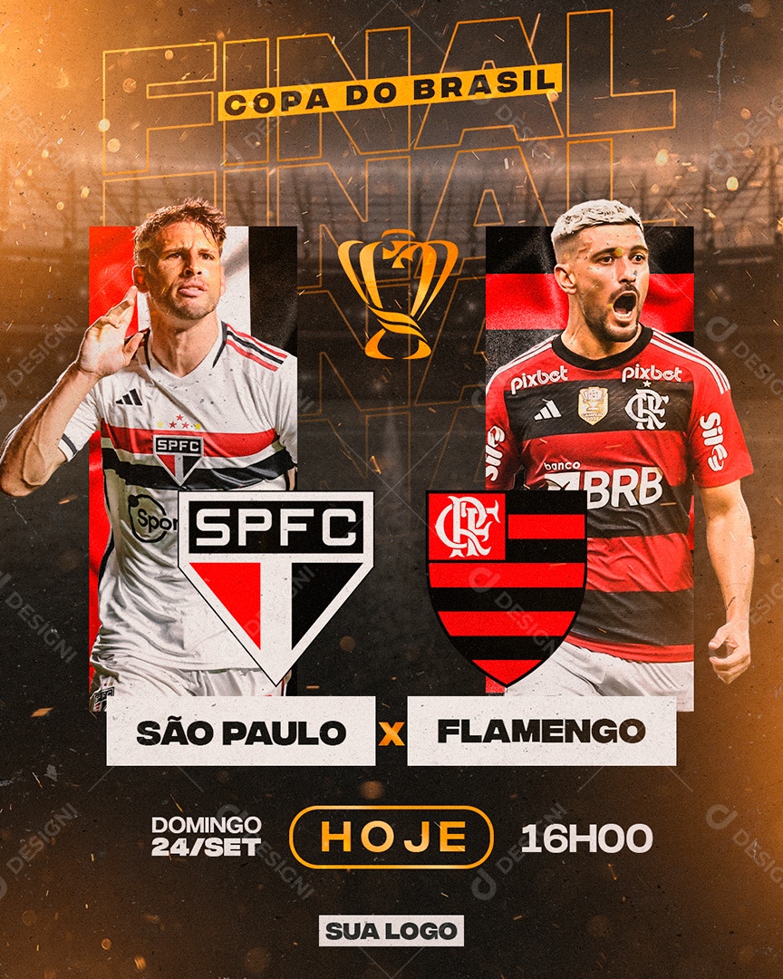 Copa do Brasil Final São Paulo x Flamengo Social Media PSD Editável