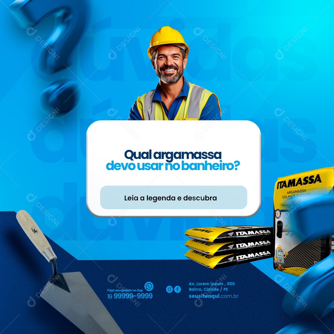Materiais De Construção Acabamento Qual Argamassa Devo usar no Banheiro Social Media PSD Editável