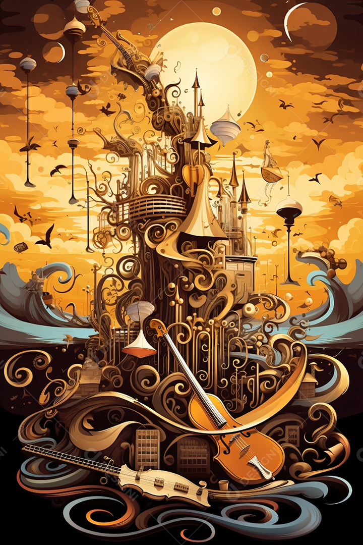 Fundo surreal do país das maravilhas mágico