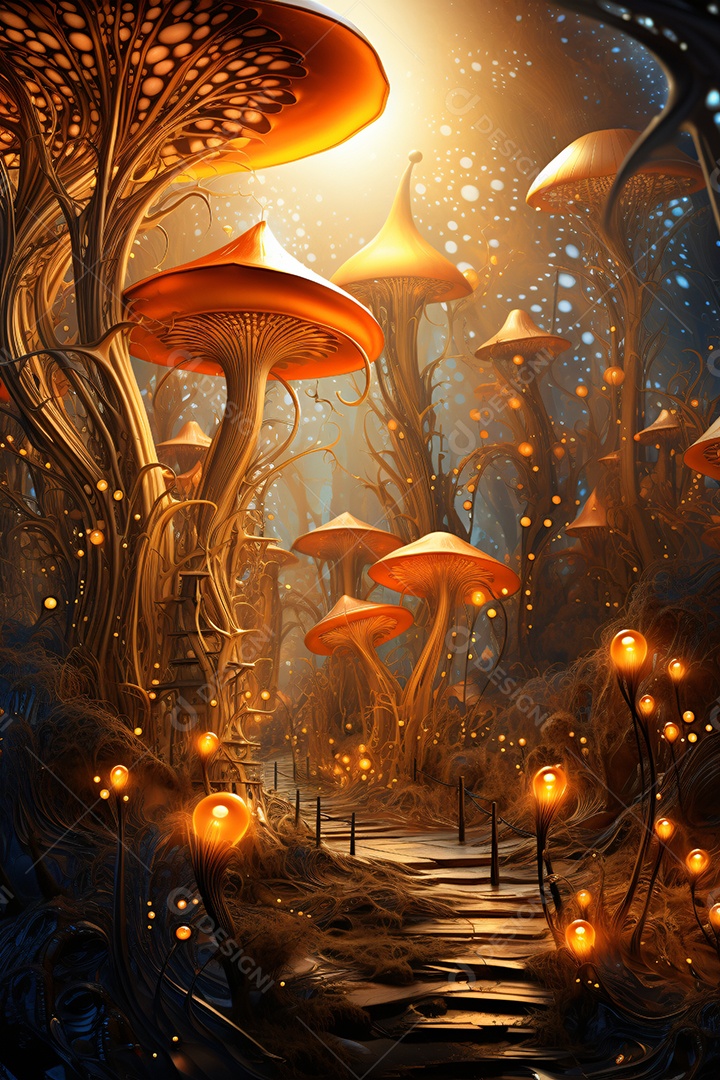 Fundo surreal do país das maravilhas mágico