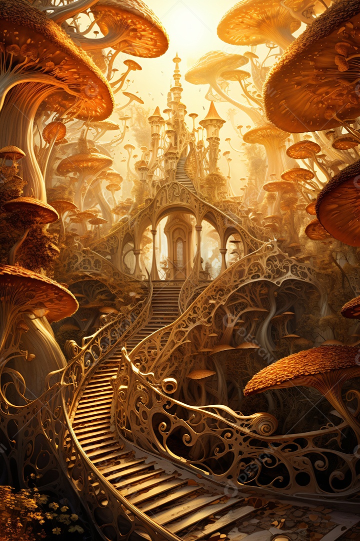 Fundo surreal do país das maravilhas mágico