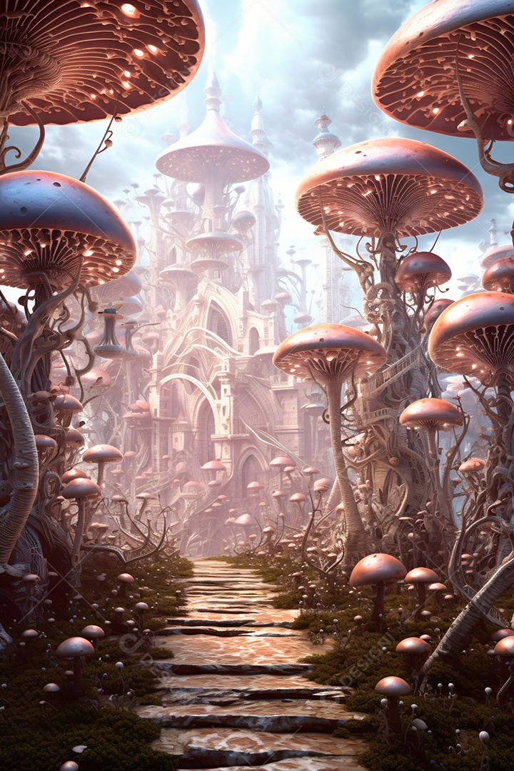 Fundo surreal do país das maravilhas mágico