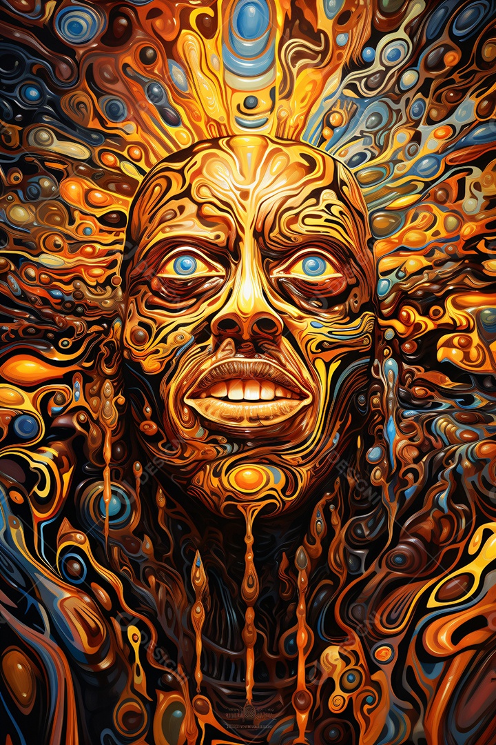 Uma ilustração colorida de uma pessoa com um olho brilhante