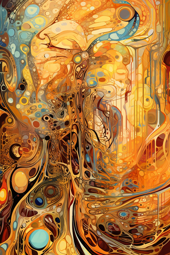 Uma pintura de uma pintura abstrata colorida