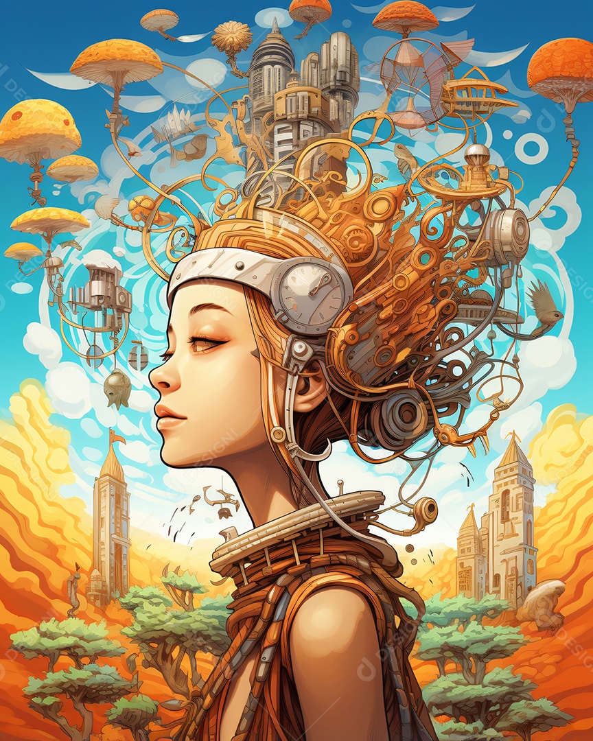 Ilustração pintura abstrata colorida