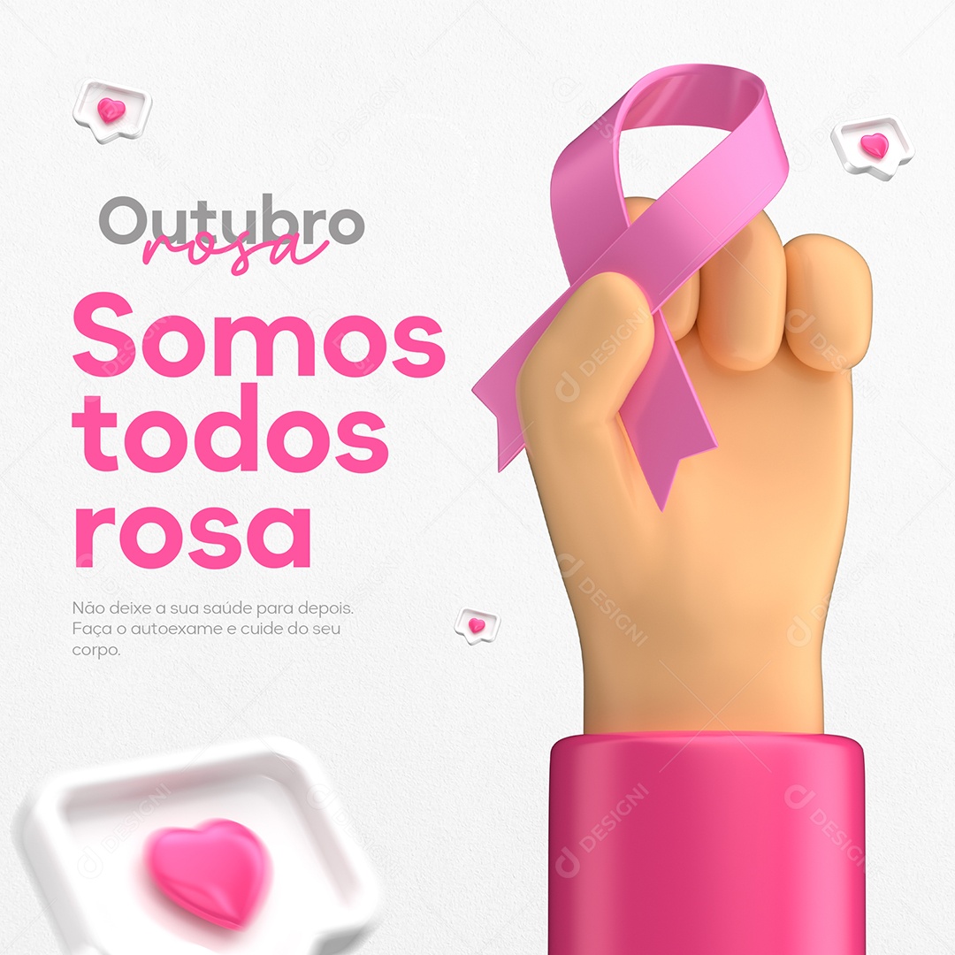 Pink October Breast Cancer Prevention Month Social Media PSD Editable